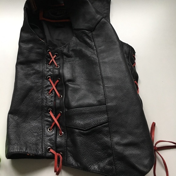CUSTOM BILT Highway 1 moto leather black vest szS - Picture 6 of 7